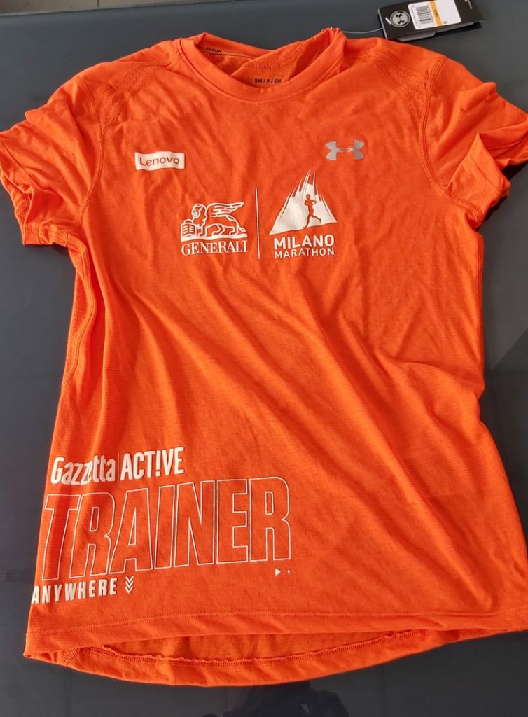 Maglia da running in poliestere serigrafata