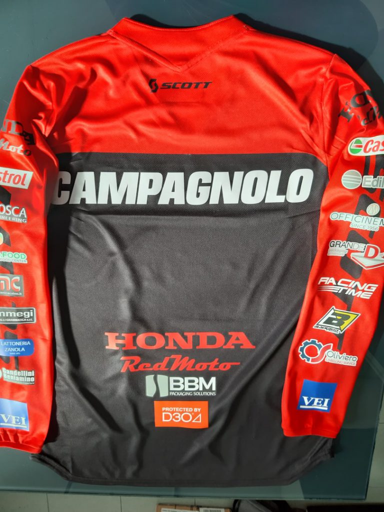 Maglietta sportiva motocross stampata allover tramite sublimazione